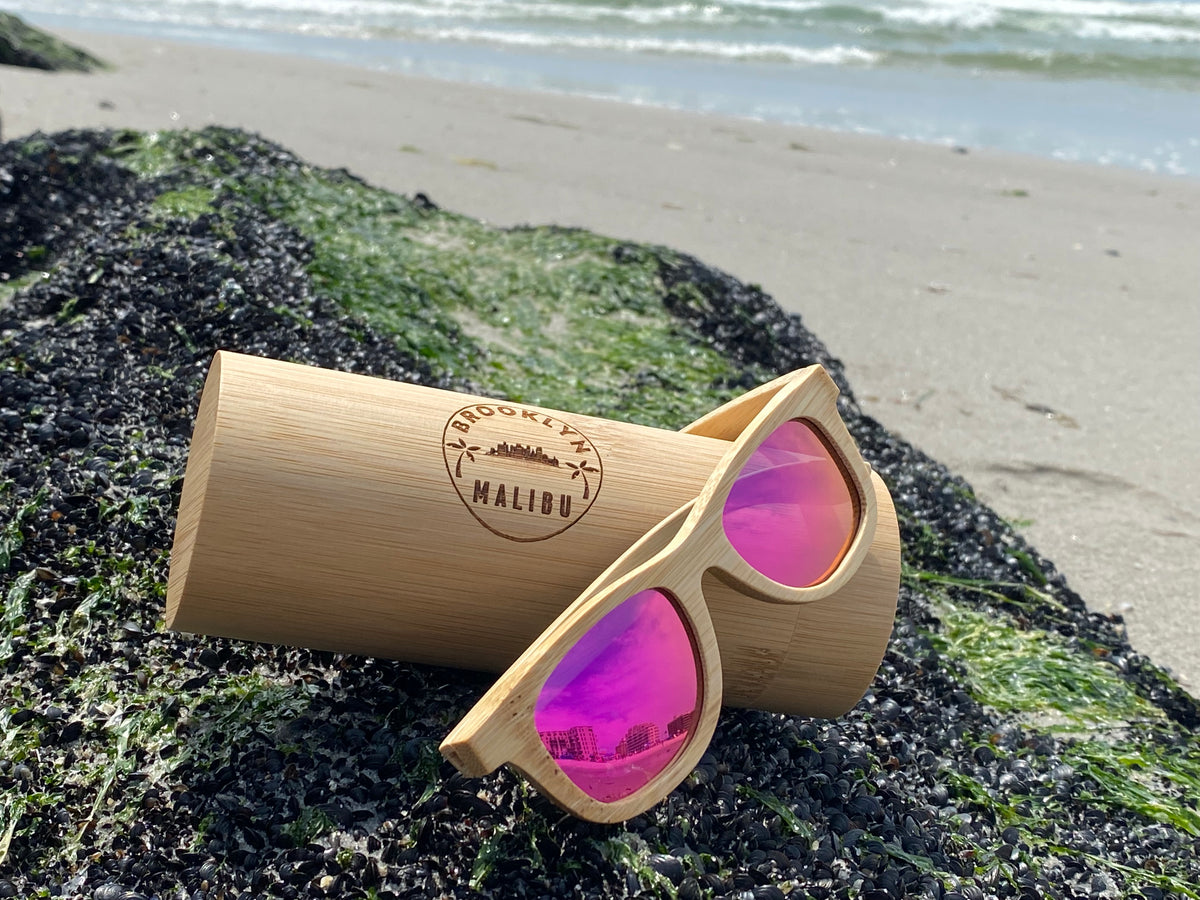 JAXON Eco friendly Polarized Bamboo Sunglasses for Kids includes FREE Brooklyn Malibu